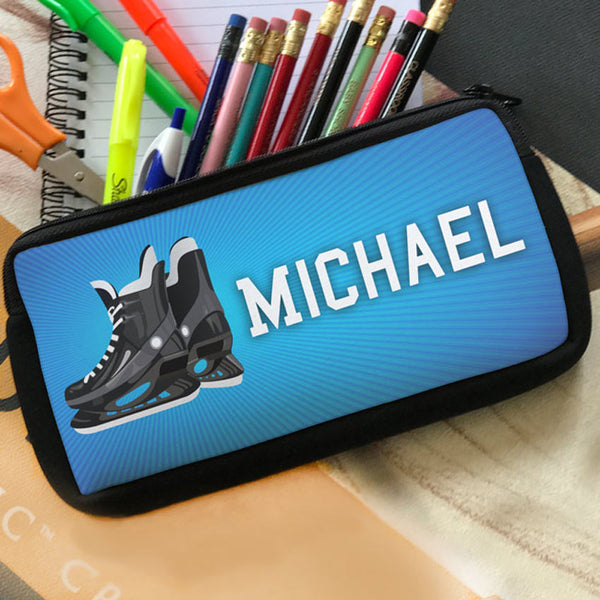 Hockey Skates Pencil Cases Custom Printed With Your Name