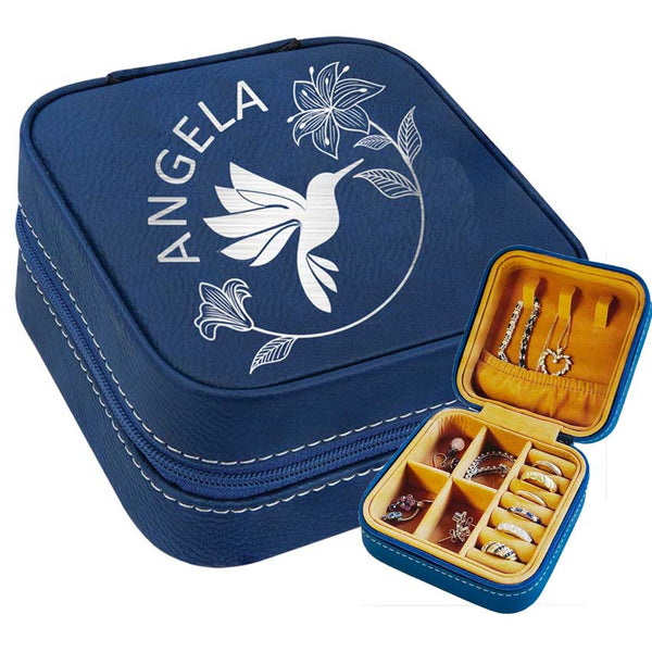 hummingbird travel jewelry box personalized with your name