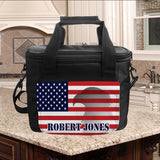 USA Flag with Eagle Lunch Cooler and any name.  This is the Large Cooler