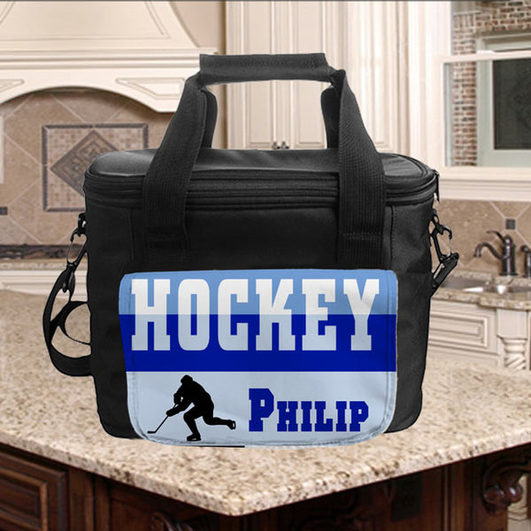 Hockey Players Large Insulated Lunch Tote Personalized