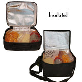 inside view of lunchboxes showing thermal insulation (and food to give visual)