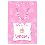 It's a girl baby feet bookmark 2" x 3" personalized