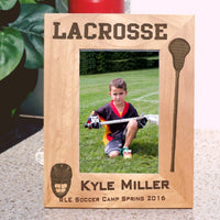 personalized wood lacrosse frame for tall photos
