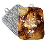 7" x 9" Pot Holder photo of potato pancakes with your personalized text