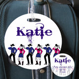 4 inch round line dance id tags