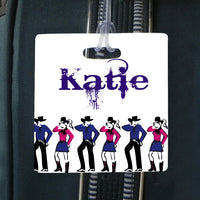 line dance personalized 3.5 inch square bag tag