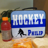 Hockey personalized lunch bag with handle