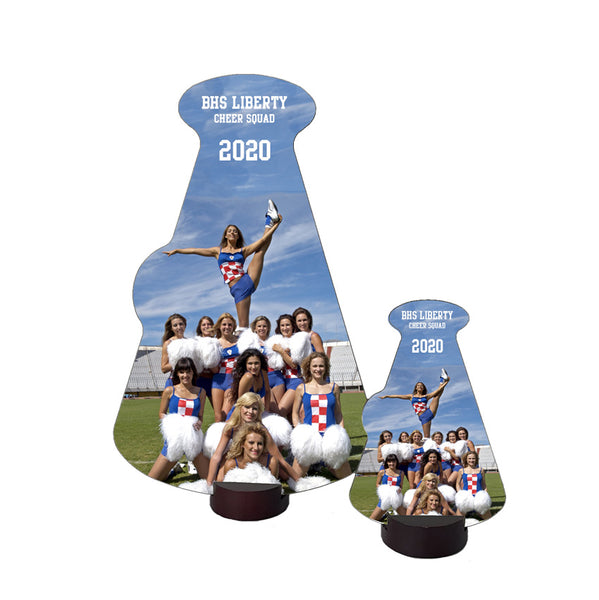 Megaphone Desk Awards with base Tall Orientation with your photo and custom text