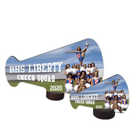 Megaphone Desk Awards with base Wide Orientation with your photo and custom text