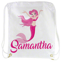 personalized mermaid draw string cinch bag personalized 