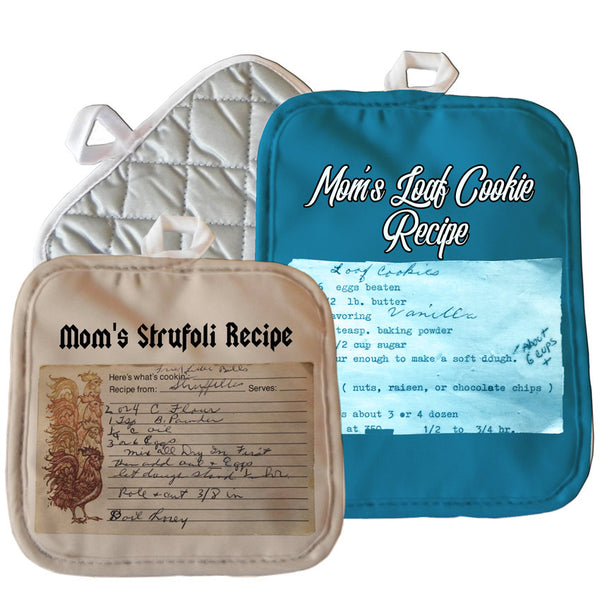 Recipe Pot Holders with your scanned recipe