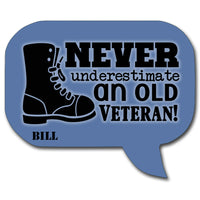 Larger view of Speech Bubble with a personalized name under the boot