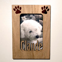 Name Mat with Dog Paw Prints and Cut Out Pet Name