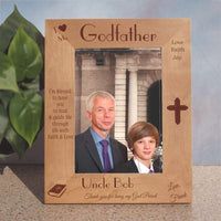 Personalized Godparents picture frame for tall photos