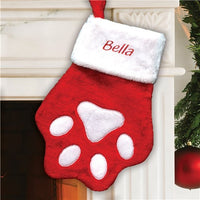 Pet Paw Christmas Stocking Personalized