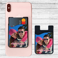 Phone Credit Card Holder with adhesive Back and Your Photo and Text