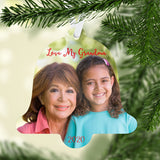 Bell Shaped Christmas Ornament with your photo and text - Text placement depends on photo sent