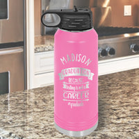  pink water bottle 32oz hydration flask for graduation