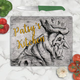 Licensed Ingaglio Artist Print of a Country Rooster is a Personalized Gifts Inc exclusive on cutting boards and other functional gifts.