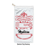 Santa's Toy Factory Draw String Gift Bag