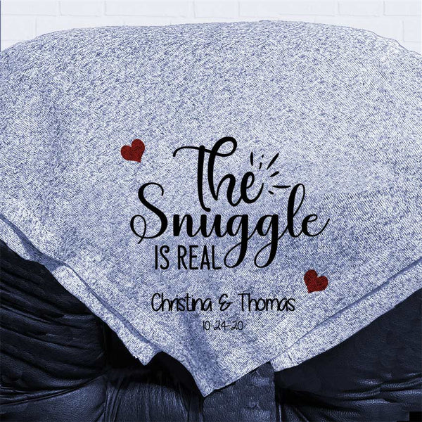 The Snuggle is Real Personalized throw blanket