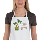 Turkey hiding behind palm tree custom apron with any text