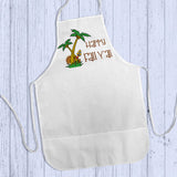 apron with southern turkey design laid out flat to show pockets on 19x27 " (as opposed to worn by a person)