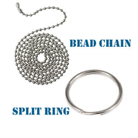 choose bead chain or split ring attachment