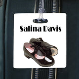 tap dance 3.5 inch square bag tag