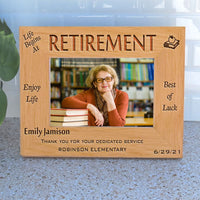 Teacher Retirement Picture Frame Gift for Wide Photos