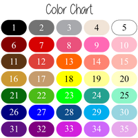 Text color chart for white aprons only