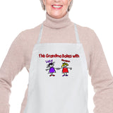 Any Title along with illustrations of grandchildren on a bib apron for Grandma