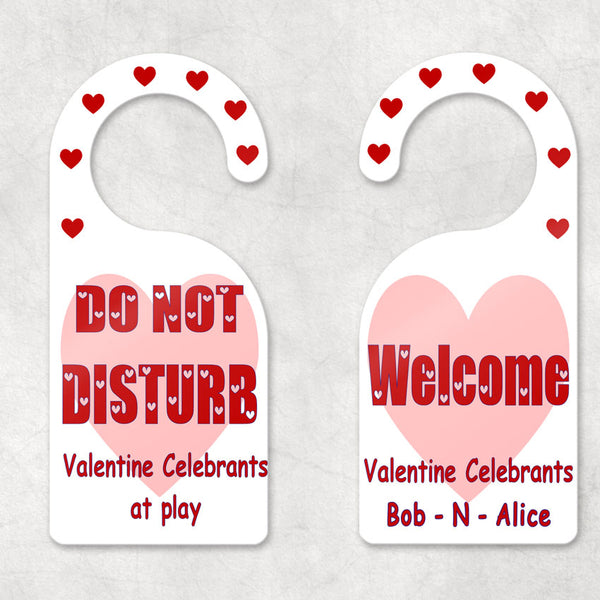 Valentine's Privacy Do Not Disturb Personalized Door Hangers
