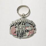 Military 3d Pewter Key Chain - Military Key Ring Gift - Close Out Sale