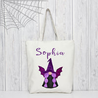 Gnome Witch Tote Bag personalized with any name